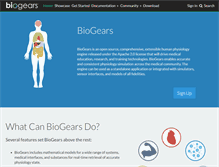 Tablet Screenshot of biogearsengine.com